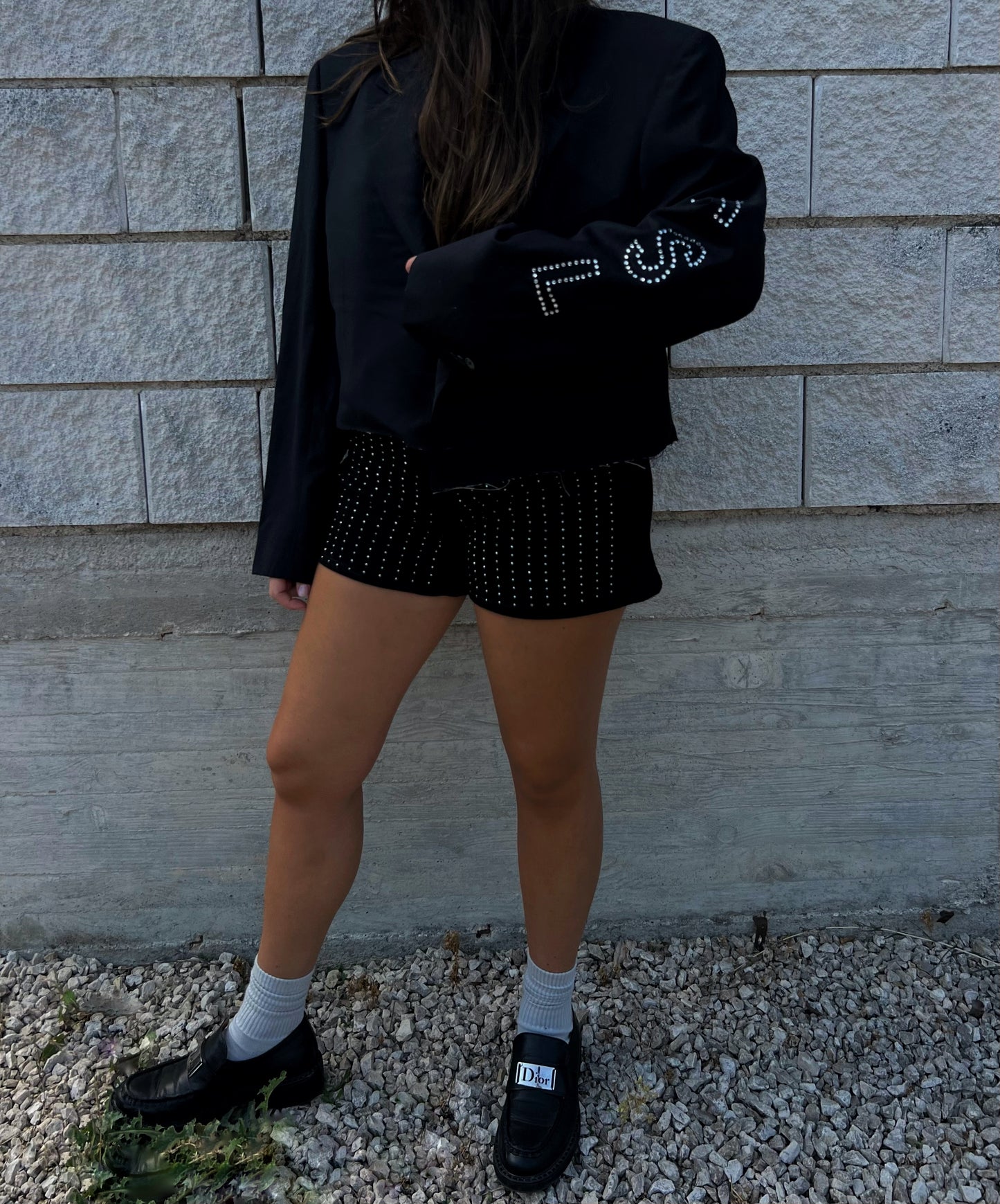 Blazer crop vintage rielaborato YSL