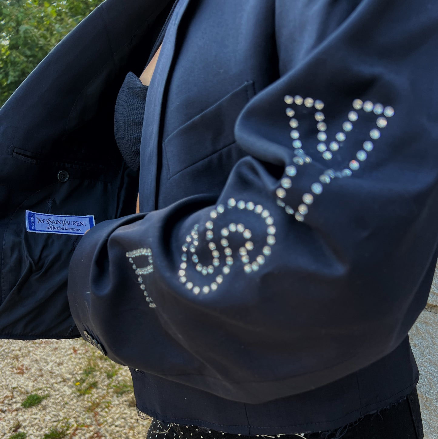 Blazer crop vintage rielaborato YSL