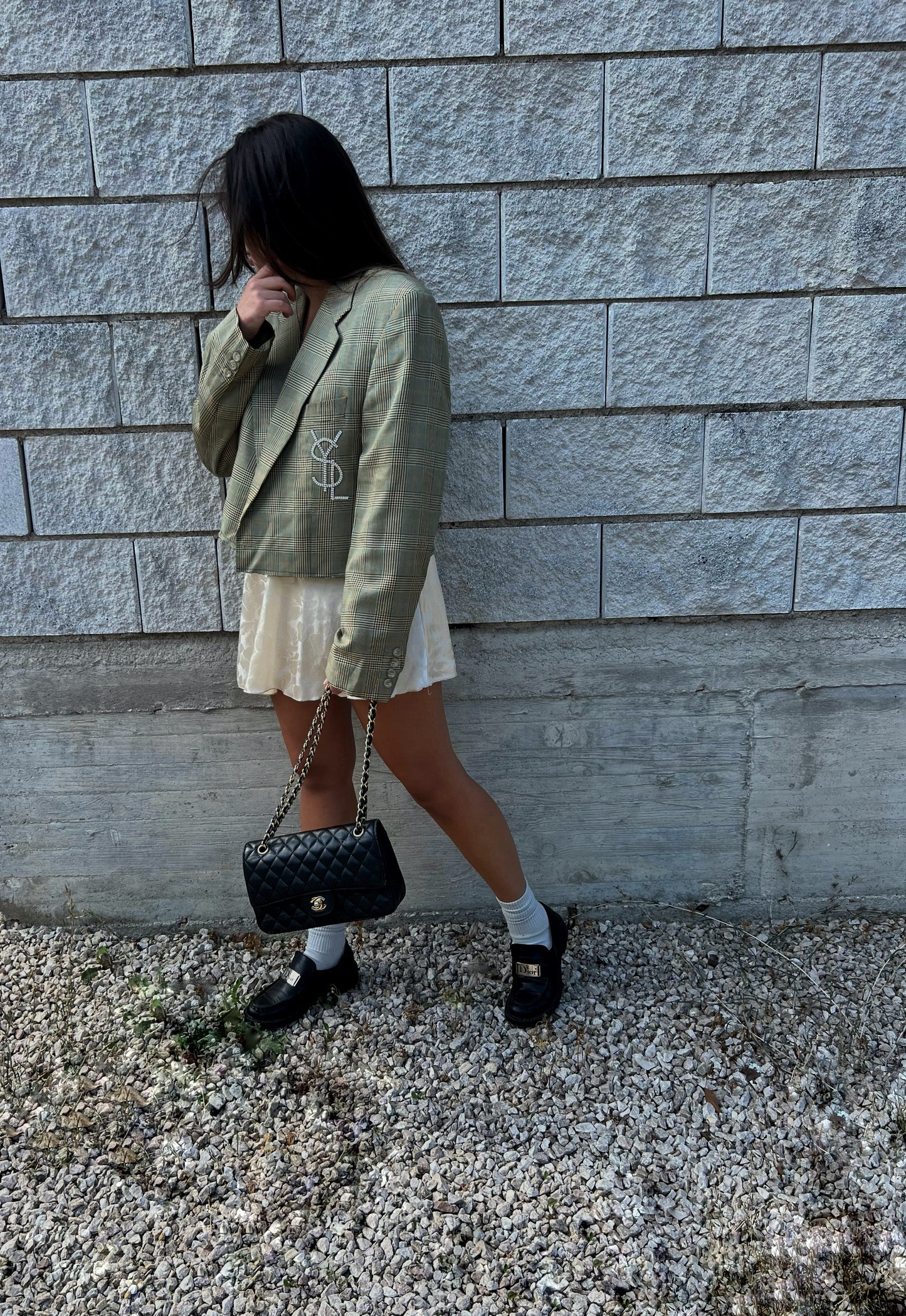 Blazer crop YSL originale vintage rielaborato