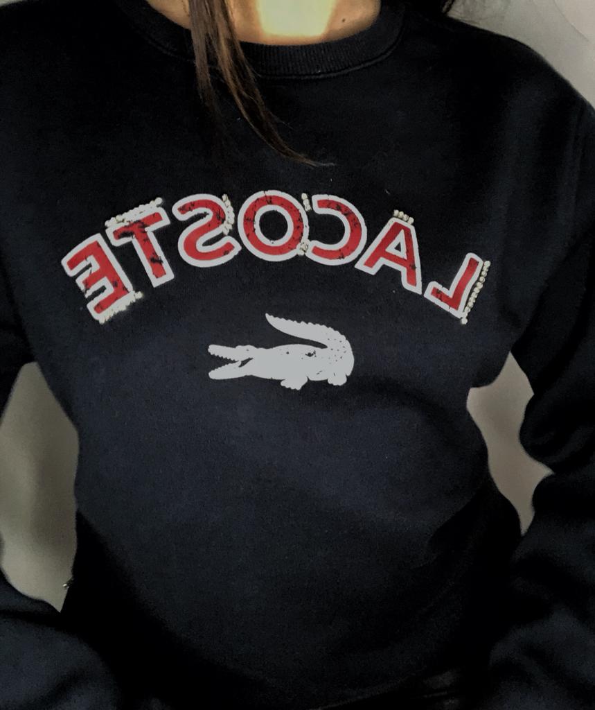 Felpa Lacoste vintage rielaborata