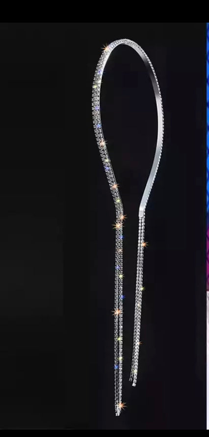 Cerchietto con strass pendenti