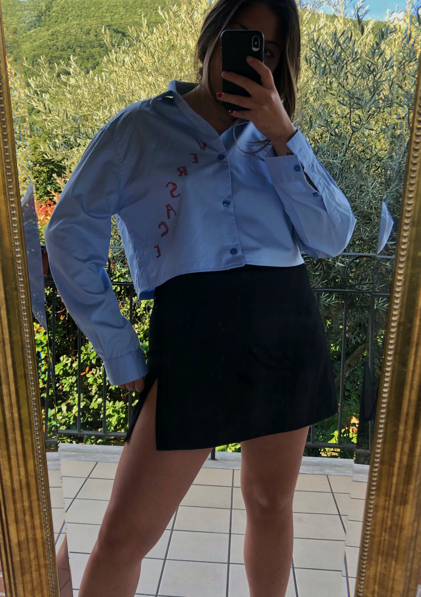 Camicia crop Versace
