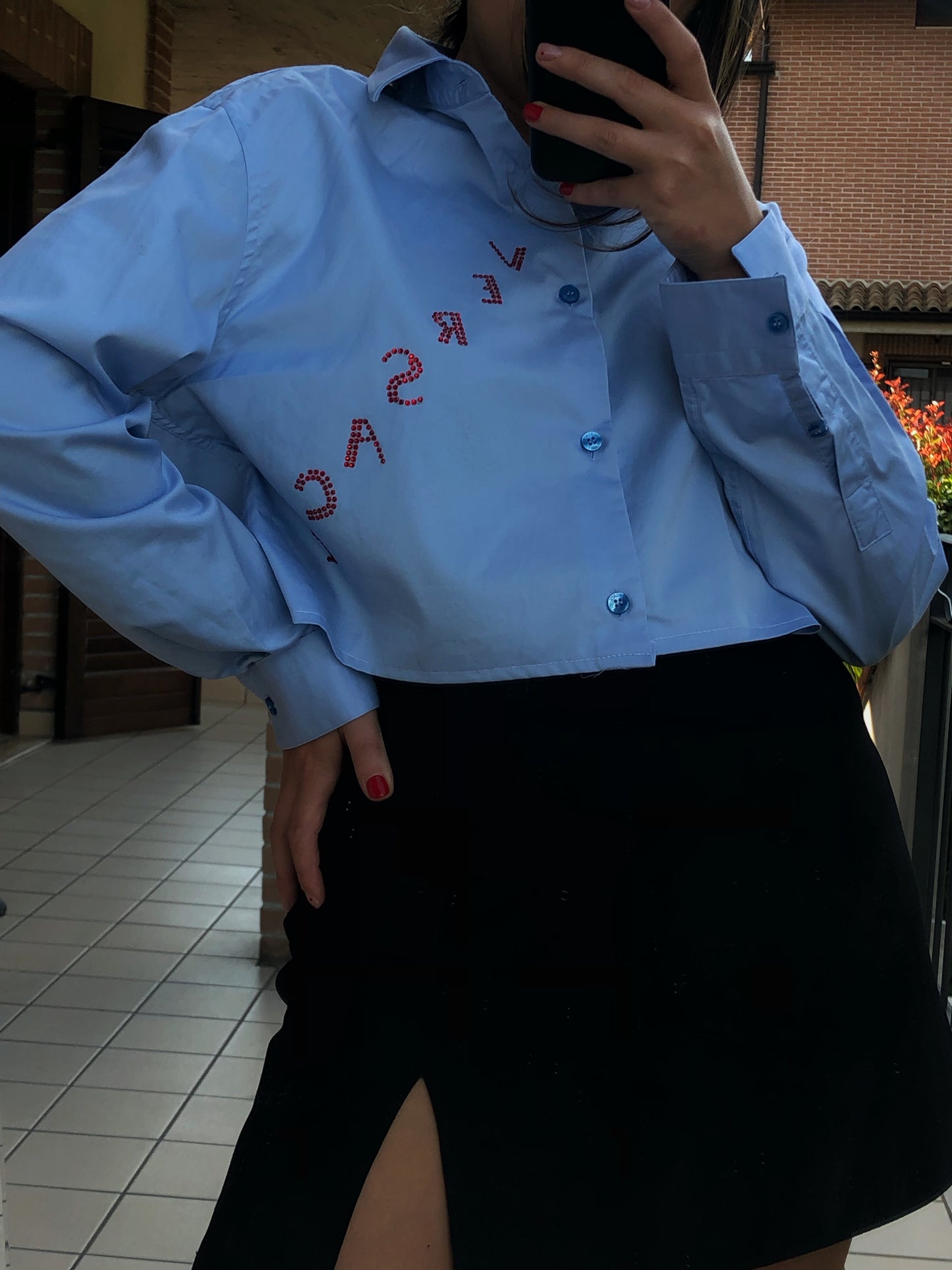 Camicia crop Versace