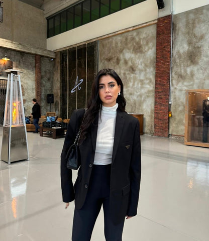 Blazer nero reworked Prada