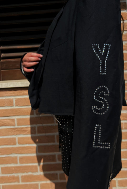 Blazer crop vintage rielaborato YSL