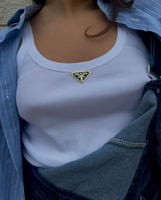 Canotta reworked Prada logo oro