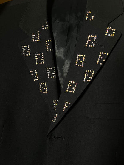 Blazer rielaborato con logo sul rever Fendi “FF”
