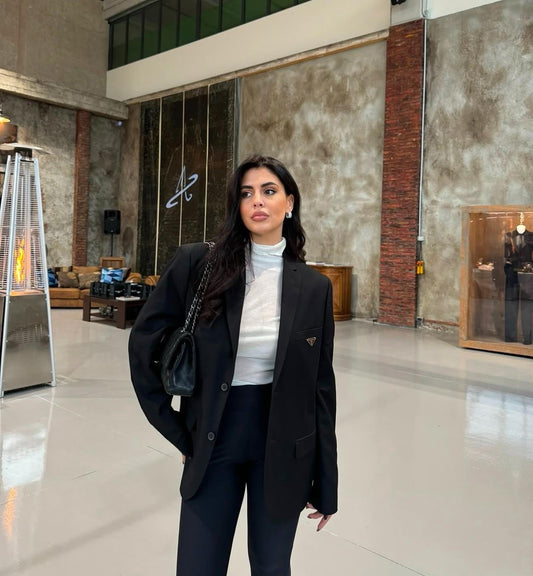 Blazer nero reworked Prada