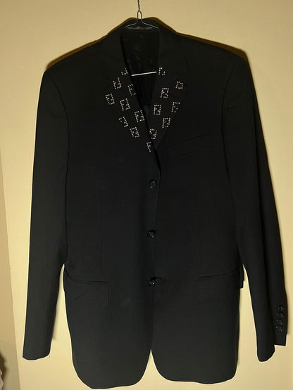 Blazer rielaborato con logo sul rever Fendi “FF”