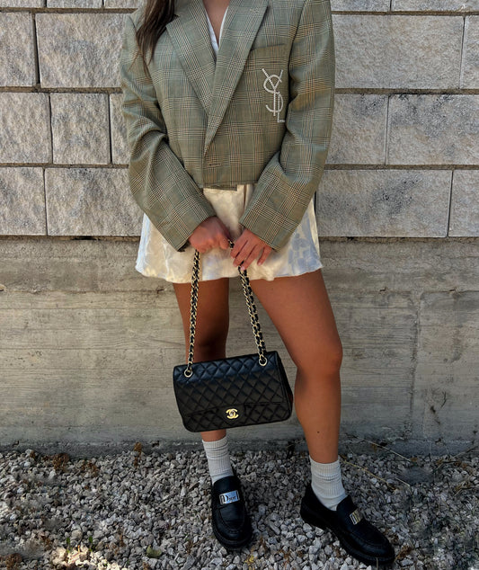 Blazer crop YSL originale vintage rielaborato