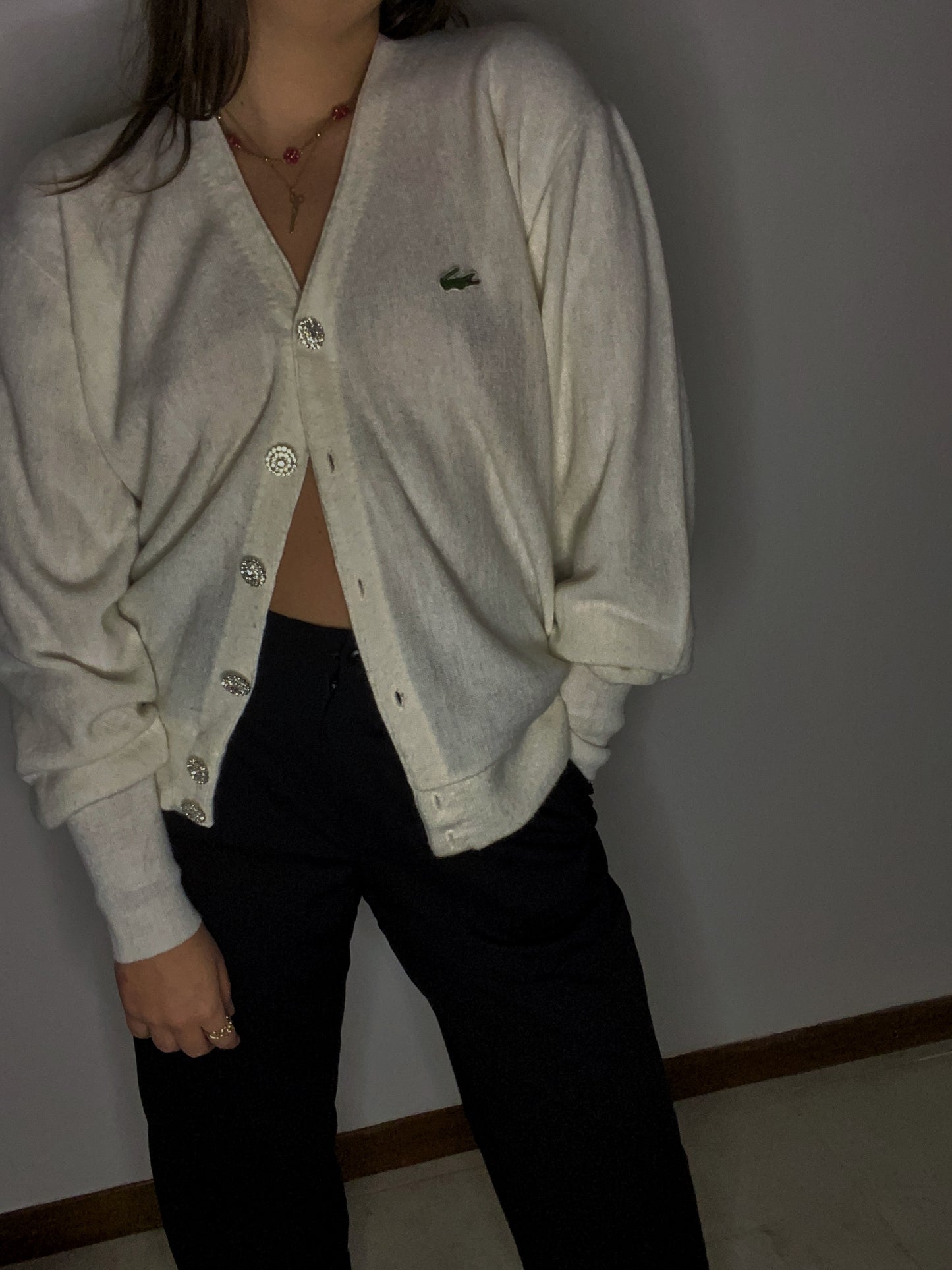 Cardigan vintage Lacoste rielaborato