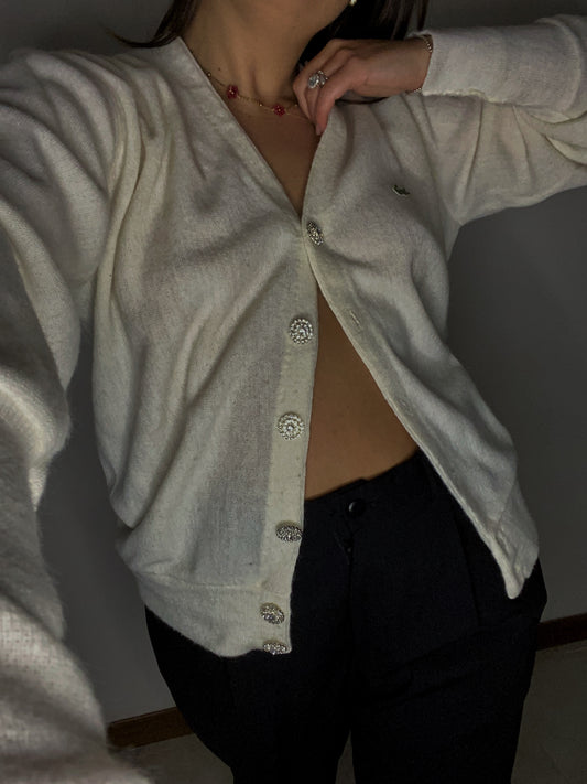 Cardigan vintage Lacoste rielaborato